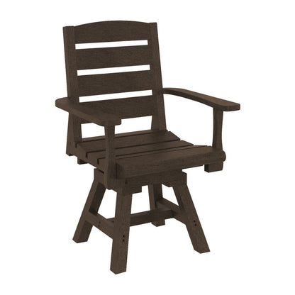 CRP Outdoor Living > Patio Furniture > Dining Black C.R. Plastic Products Napa Swivel Dining Arm Chair