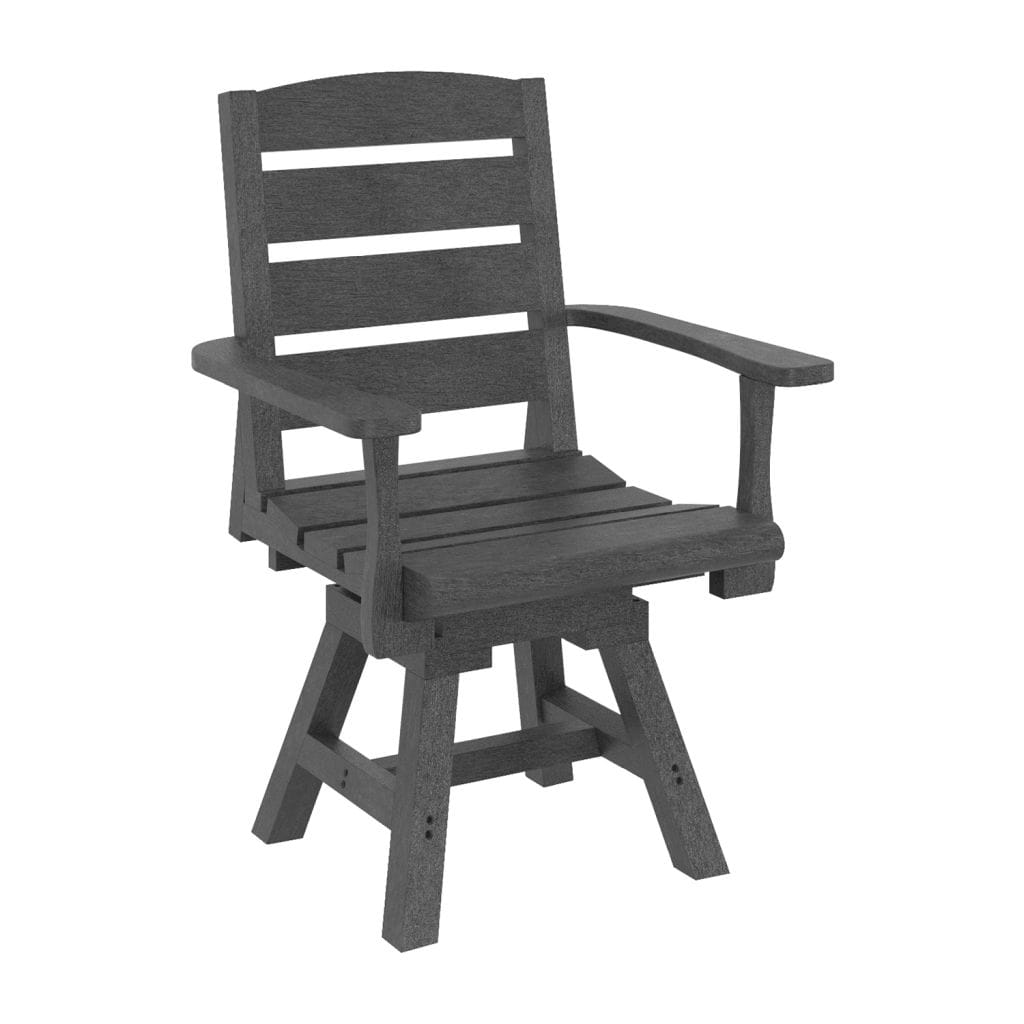 CRP Outdoor Living > Patio Furniture > Dining Black C.R. Plastic Products Napa Swivel Dining Arm Chair