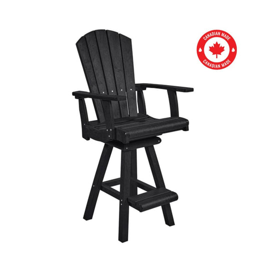 CRP Outdoor Living > Patio Furniture > Dining C.R. Plastic Products Addy Swivel Pub Arm Chair