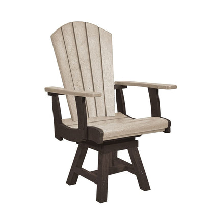 CRP Outdoor Living > Patio Furniture > Dining Chocolate/Beige Dual Tone C.R. Plastic Products Addy Swivel Dinning Arm Chair