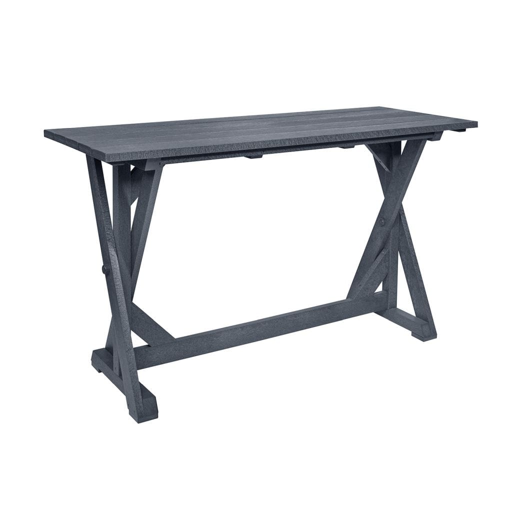 CRP Outdoor Living > Patio Furniture > Dining Slate Grey C.R. Plastic Products Harvest Bar Table