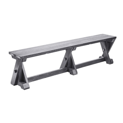 CRP Outdoor Living > Patio Furniture > Dining Slate Grey C.R. Plastic Products Harvest Dining Table Bench