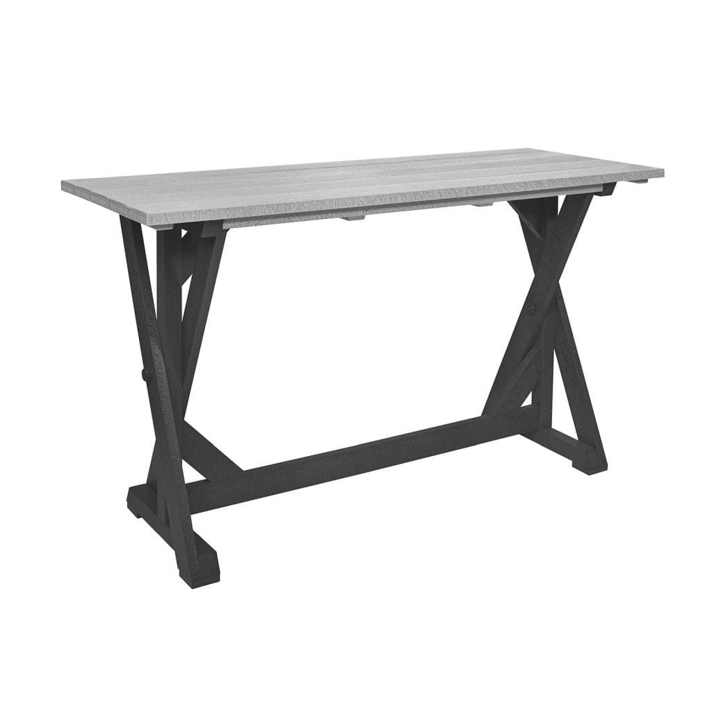 CRP Outdoor Living > Patio Furniture > Dining Slate Grey/Light Grey Two-Tone C.R. Plastic Products Harvest Bar Table