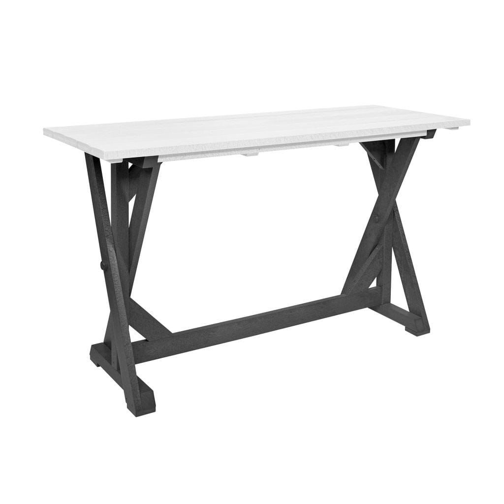 CRP Outdoor Living > Patio Furniture > Dining Slate Grey/White Two-Tone C.R. Plastic Products Harvest Bar Table