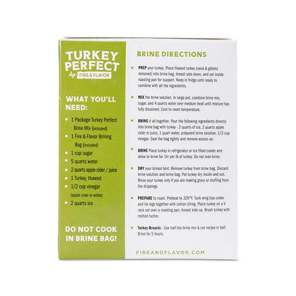 Fire & Flavor Edibles > Seasoning > Brines Fire & Flavor Apple Sage Turkey Brine Kit - Gluten Free