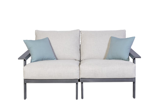 Mallin Outdoor Living > Patio Furniture > Deep Seating Black / Nurture Charcoal Mallin Dakoda Loveseat