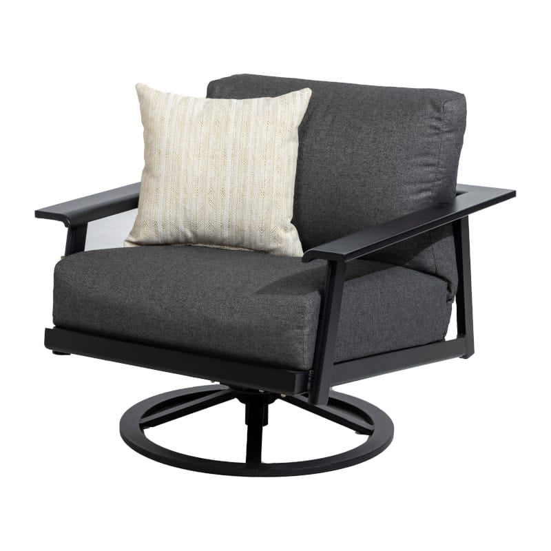 Mallin Outdoor Living > Patio Furniture > Deep Seating Black / Nurture Charcoal Mallin Dakoda Swivel Lounge Chair