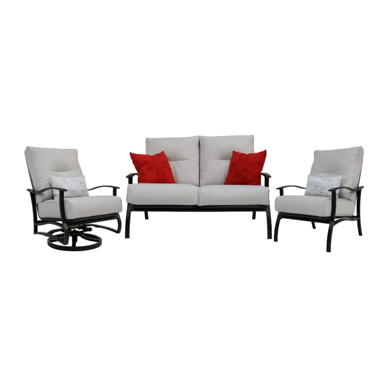 Mallin Outdoor Living > Patio Furniture > Deep Seating Loveseat / Swivel Chair / Lounge Chair Mallin Albany Deep Seating Set