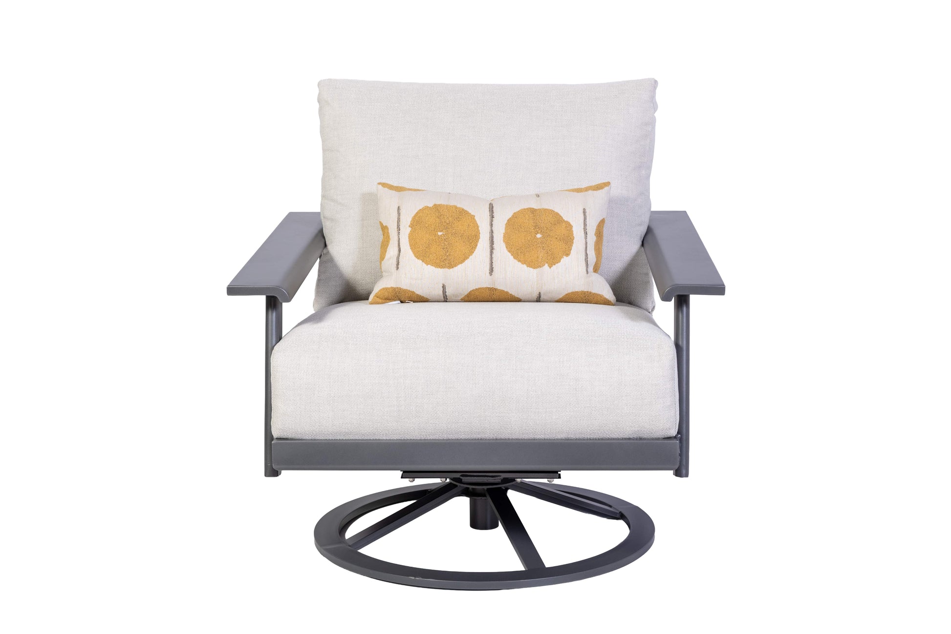Mallin Outdoor Living > Patio Furniture > Deep Seating Makar Silver / Glimmer Grey Mallin Dakoda Swivel Lounge Chair