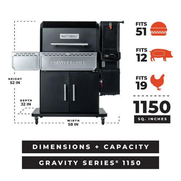Masterbuilt Outdoor Cooking > Smokers > Charcoal Grills Masterbuilt Gravity Series 1150 Digital Charcoal Grill & Smoker