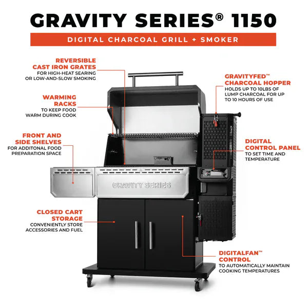 Masterbuilt Outdoor Cooking > Smokers > Charcoal Grills Masterbuilt Gravity Series 1150 Digital Charcoal Grill & Smoker