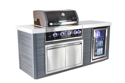 Mont Alpi Outdoor Cooking > Outdoor Kitchens > Islands Black Mont Alpi Artwood Stainless Steel 4 Burner Island