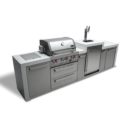 Mont Alpi Outdoor Cooking > Outdoor Kitchens > Islands Mont Alpi 4-Burner Deluxe With Kegerator
