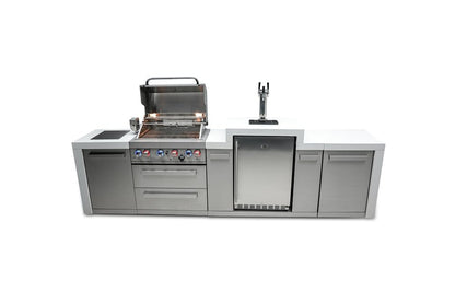 Mont Alpi Outdoor Cooking > Outdoor Kitchens > Islands Mont Alpi 4-Burner Deluxe With Kegerator