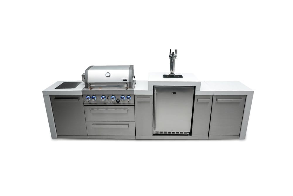 Mont Alpi Outdoor Cooking > Outdoor Kitchens > Islands Mont Alpi 4-Burner Deluxe With Kegerator