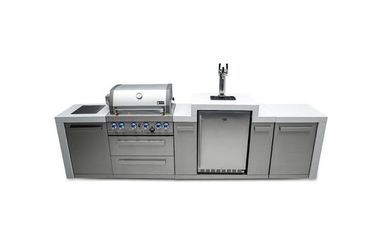 Mont Alpi Outdoor Cooking > Outdoor Kitchens > Islands Mont Alpi 4-Burner Deluxe With Kegerator