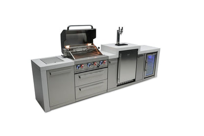 Mont Alpi Outdoor Cooking > Outdoor Kitchens > Islands Mont Alpi 4-Burner Deluxe With Kegerator and Fridge