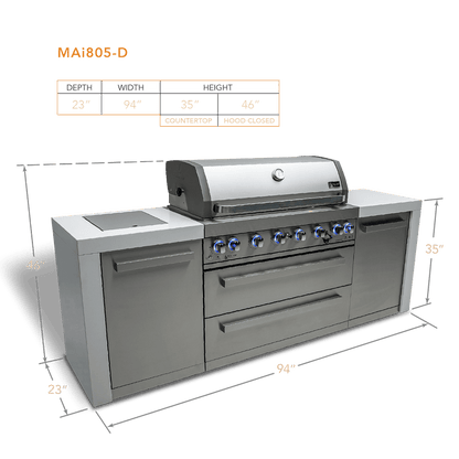 Mont Alpi Outdoor Cooking > Outdoor Kitchens > Islands Mont Alpi 6-Burner Deluxe Island