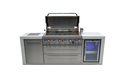 Mont Alpi Outdoor Cooking > Outdoor Kitchens > Islands Mont Alpi 6-Burner Deluxe Island with Beverage Fridge