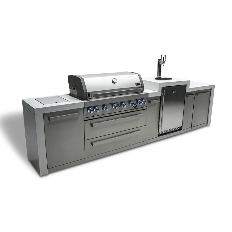 Mont Alpi Outdoor Cooking > Outdoor Kitchens > Islands Mont Alpi 6-Burner Deluxe Island with Kegerator