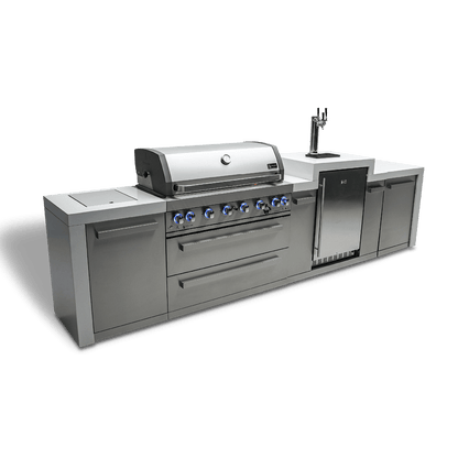 Mont Alpi Outdoor Cooking > Outdoor Kitchens > Islands Mont Alpi 6-Burner Deluxe Island with Kegerator