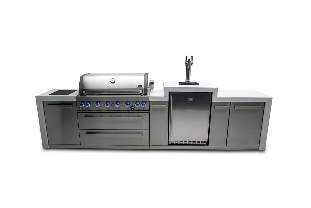 Mont Alpi Outdoor Cooking > Outdoor Kitchens > Islands Mont Alpi 6-Burner Deluxe Island with Kegerator