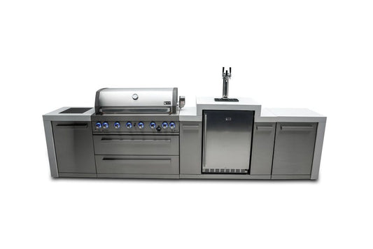 Mont Alpi Outdoor Cooking > Outdoor Kitchens > Islands Mont Alpi 6-Burner Deluxe Island with Kegerator