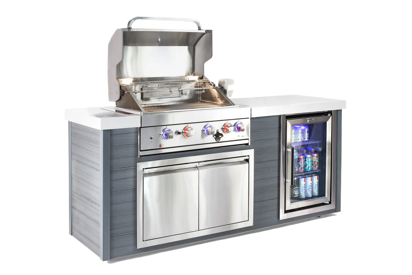 Mont Alpi Outdoor Cooking > Outdoor Kitchens > Islands Mont Alpi Artwood Stainless Steel 4 Burner Island