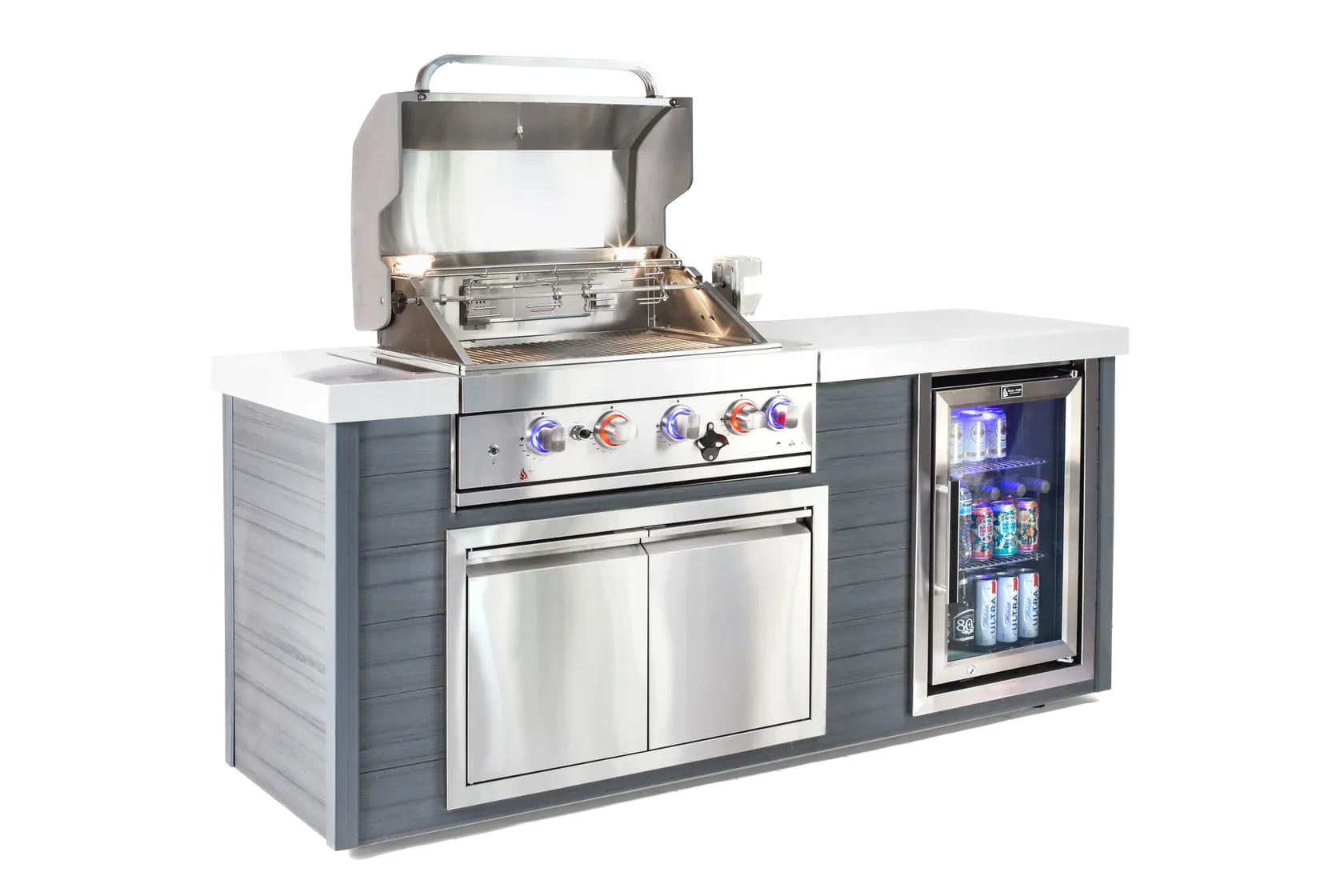 Mont Alpi Outdoor Cooking > Outdoor Kitchens > Islands Mont Alpi Artwood Stainless Steel 4 Burner Island