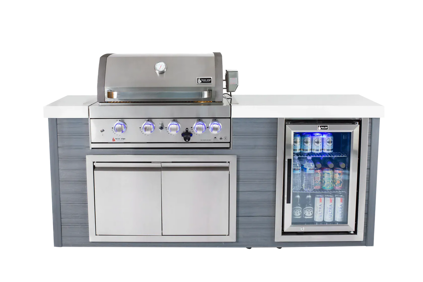Mont Alpi Outdoor Cooking > Outdoor Kitchens > Islands Mont Alpi Artwood Stainless Steel 4 Burner Island