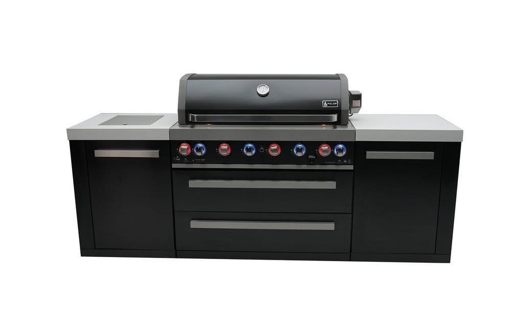 Mont Alpi Outdoor Cooking > Outdoor Kitchens > Islands Mont Alpi Black Series 6-Burner Island