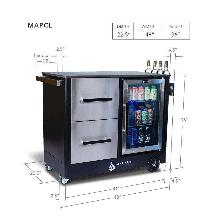Mont Alpi Outdoor Cooking > Outdoor Kitchens > Refrigeration > Cart Mont Alpi Outdoor Prep Cart