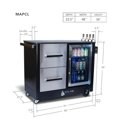 Mont Alpi Outdoor Cooking > Outdoor Kitchens > Refrigeration > Cart Mont Alpi Outdoor Prep Cart