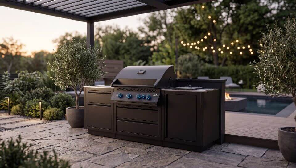 Napoleon Outdoor Cooking > Outdoor Kitchens > Islands Natural Gas Napoleon Matte Black Oasis Island