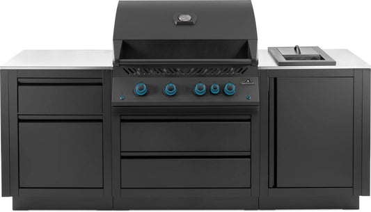 Napoleon Outdoor Cooking > Outdoor Kitchens > Islands Natural Gas Napoleon Matte Black Oasis Island