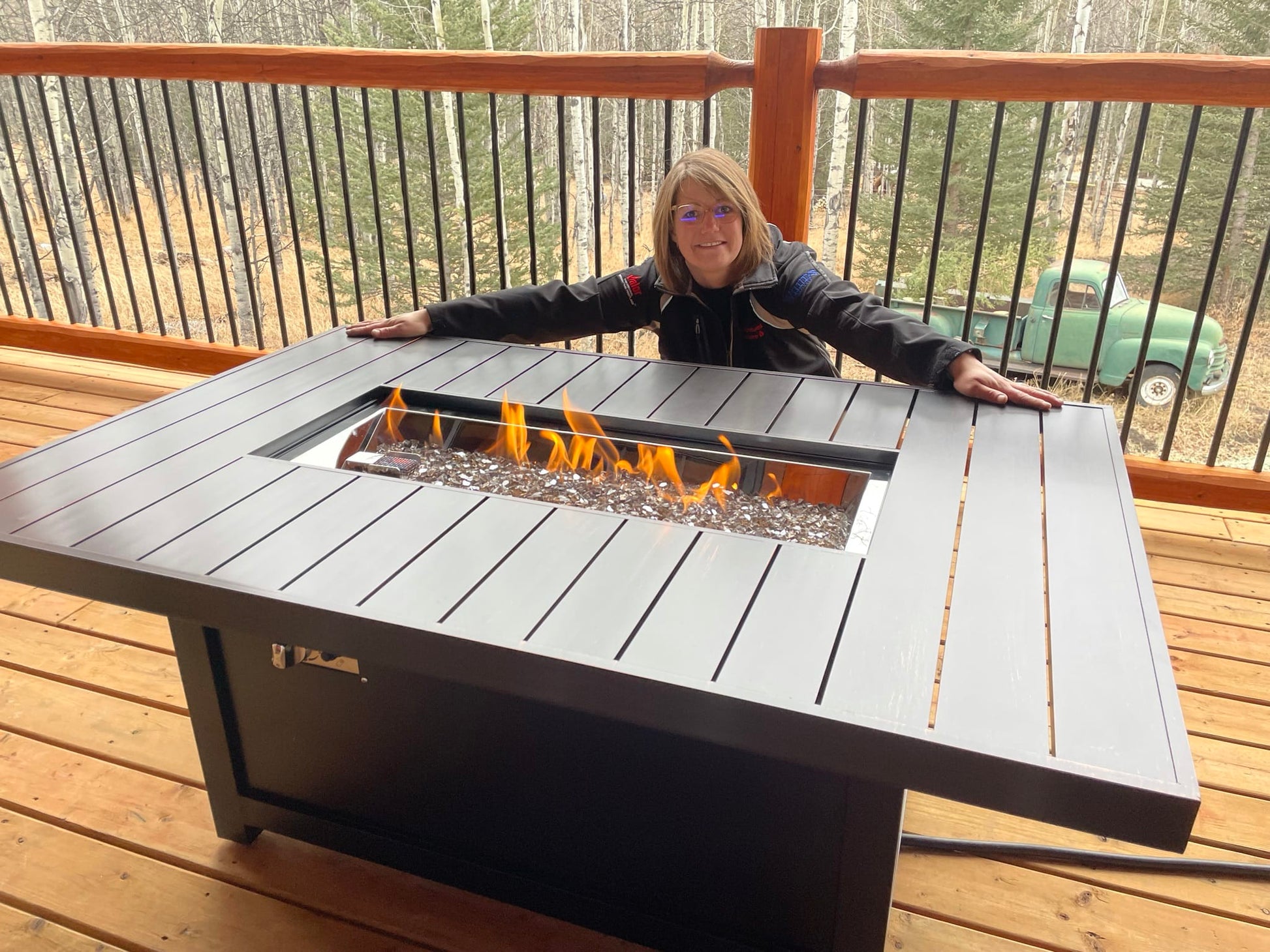 Napoleon Outdoor Living > Firepits > Gas Firepits Napoleon St Tropez 56" x 36" Rectangular Patioflame Fire Table