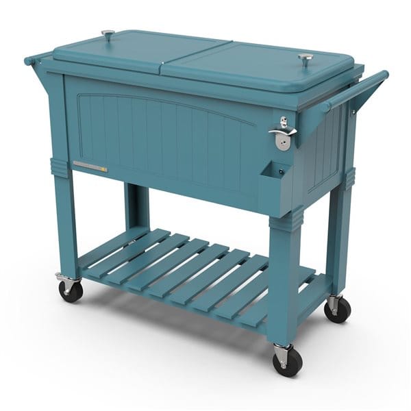 Permasteel Outdoor Living > Coolers Teal Permasteel Antique Patio Cooler