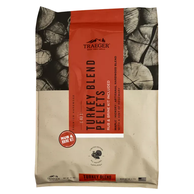 Traeger Wood & Charcoal > Smoke Pellets Traeger Turkey Blend Pellets with Brine & Rub Kit  - 18lbs