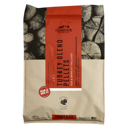 Traeger Wood & Charcoal > Smoke Pellets Traeger Turkey Blend Pellets with Brine & Rub Kit  - 18lbs