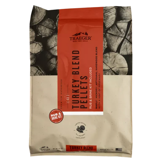 Traeger Wood & Charcoal > Smoke Pellets Traeger Turkey Blend Pellets with Brine & Rub Kit  - 18lbs