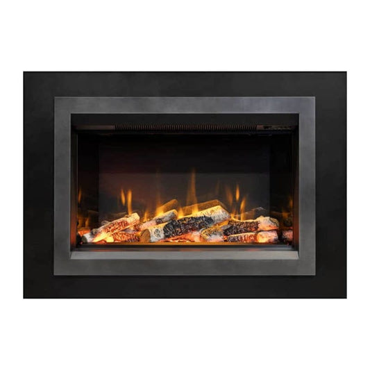 Valor Fireplaces > Electric Fireplaces > Insert Birch Logs / Clean Installation Kit / 3-Sided Backing Plate - Black Valor GE4 Electric Fireplace Insert