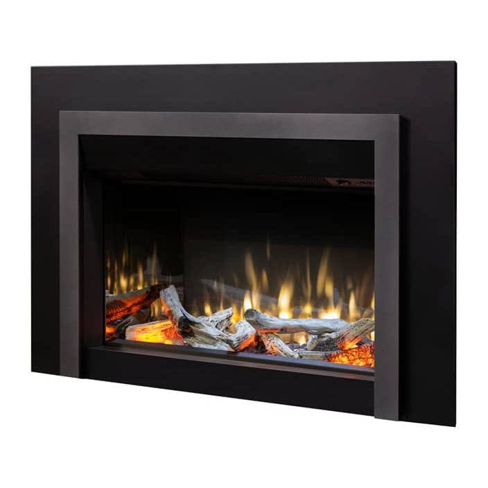 Valor Fireplaces > Electric Fireplaces > Insert Driftwood Logs / Clean Installation Kit / 3-Sided Backing Plate - Black Valor GE4 Electric Fireplace Insert