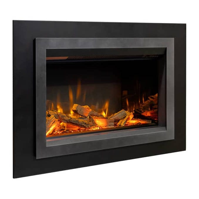 Valor Fireplaces > Electric Fireplaces > Insert Splitwood Logs / Clean Installation Kit / 3-Sided Backing Plate - Black Valor GE4 Electric Fireplace Insert