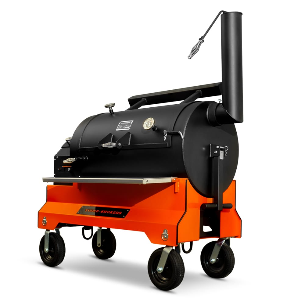 Yoder Outdoor Cooking > Smokers > Pellet Grills Orange YODER SMOKERS YS1500S COMPETITION PELLET GRILL AND CART