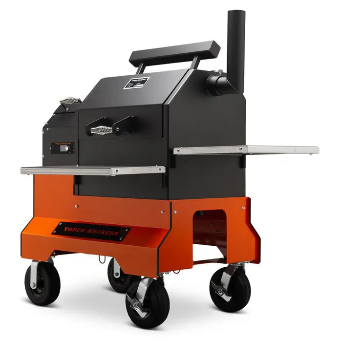 Yoder Outdoor Cooking > Smokers > Pellet Grills Orange Yoder YS480S Pellet Grill with Competition Cart