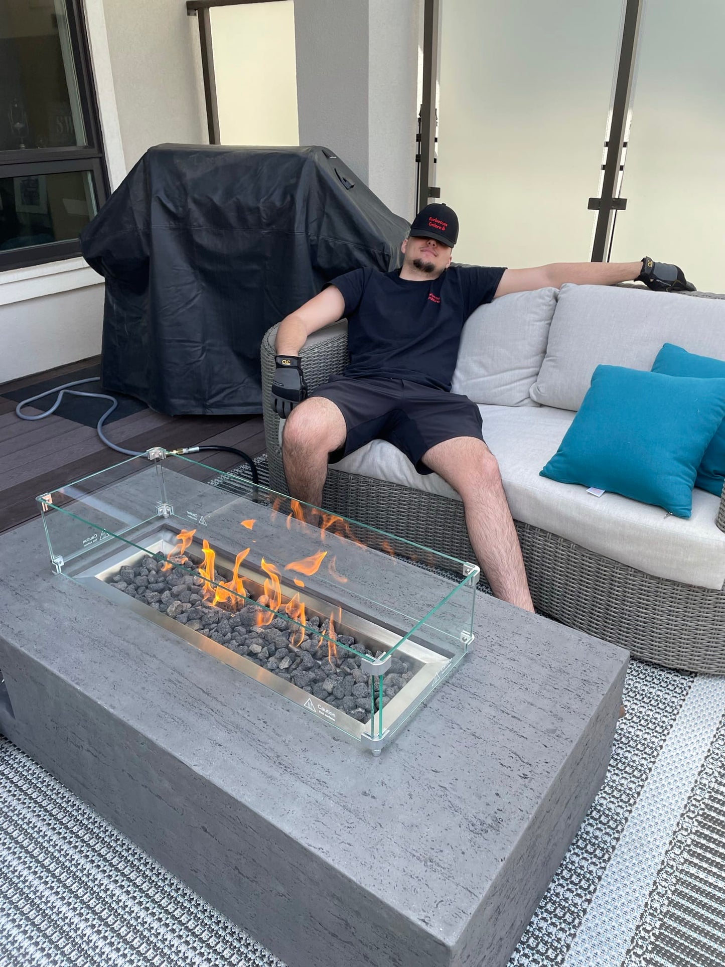 1867 Outdoor Living > Firepits > Gas Firepits 1867 Brannan Rectangular Fire Table