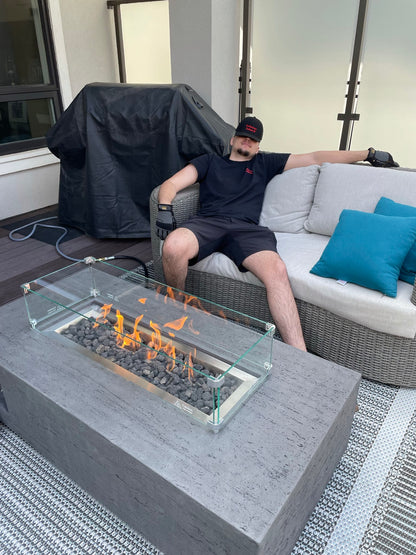 1867 Outdoor Living > Firepits > Gas Firepits 1867 Brannan Rectangular Fire Table