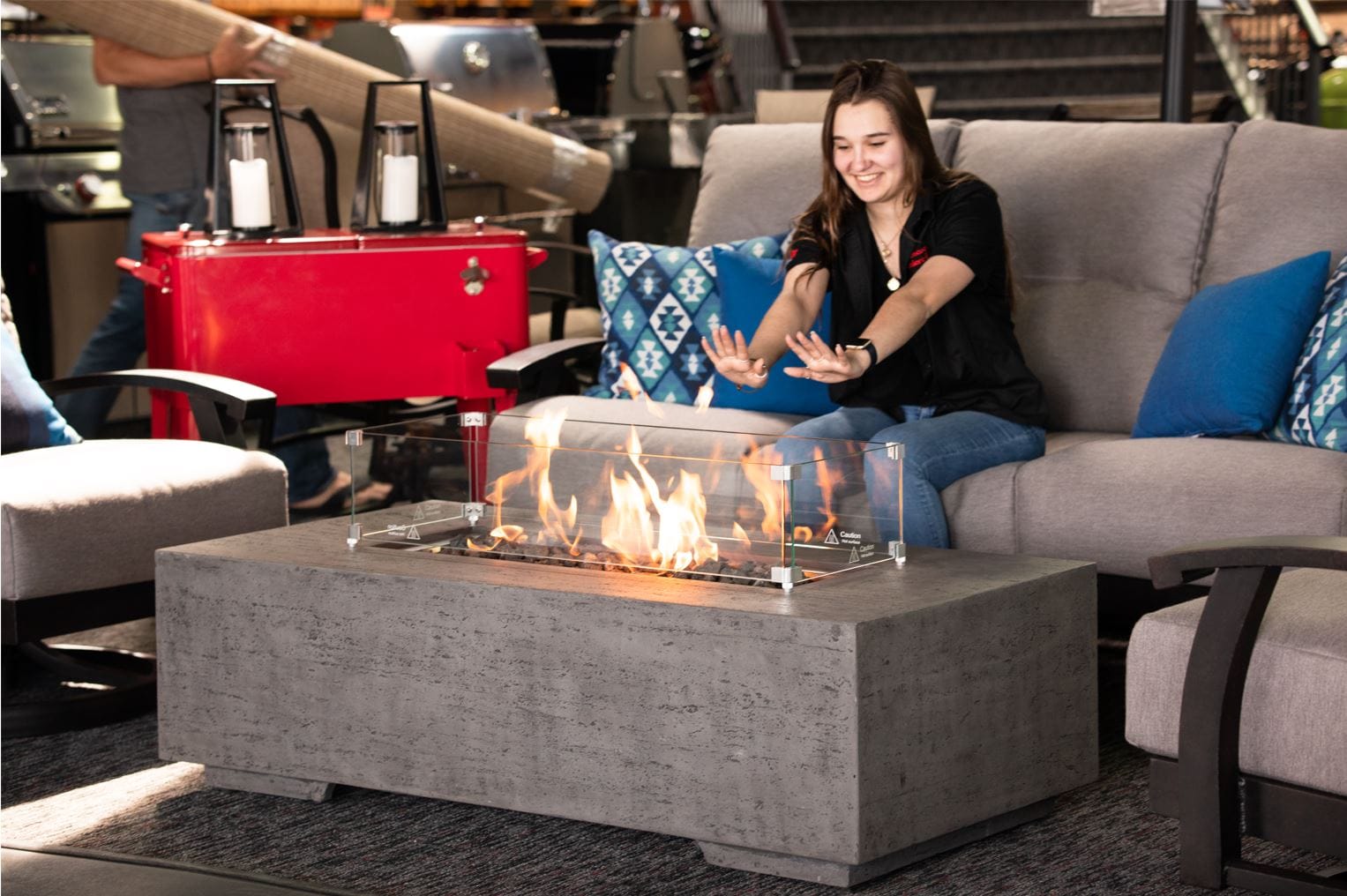 1867 Outdoor Living > Firepits > Gas Firepits 1867 Brannan Rectangular Fire Table