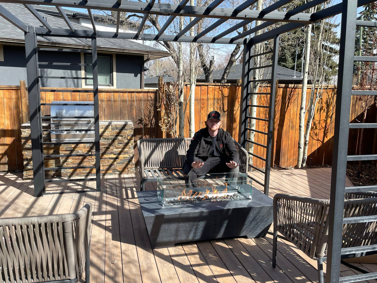 1867 Outdoor Living > Firepits > Gas Firepits 1867 The Sonny Trapezoid Fire Table