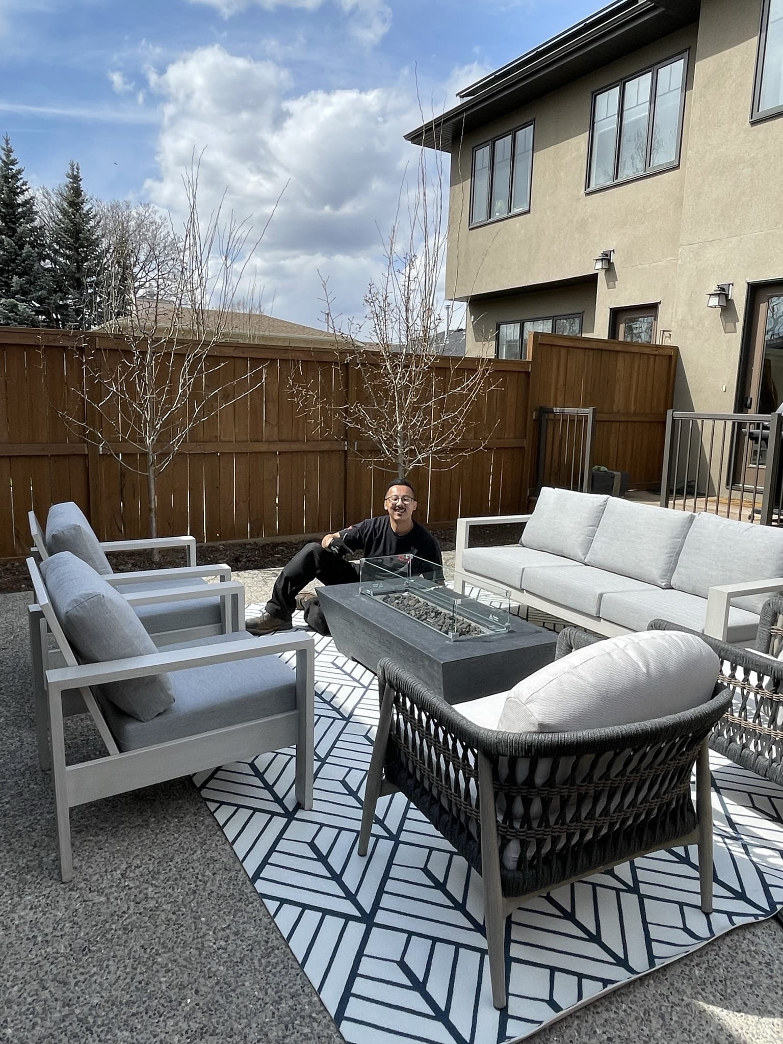1867 Outdoor Living > Firepits > Gas Firepits 1867 The Sonny Trapezoid Fire Table